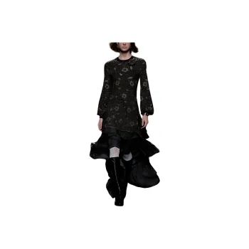 CHANEL FW23 Long-Sleeved Dresses Women's Dark Green