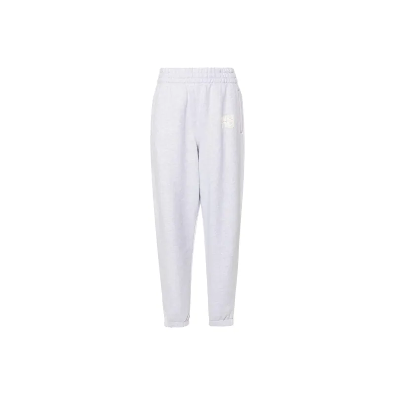 T By Alexander Wang Essential Terry Classic Puff Paint Logo Sweatpant Light Heather Grey-0
