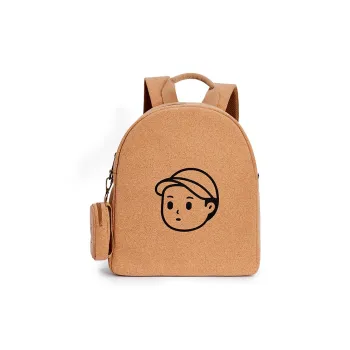 Finerworld Cork Backpack Medium Size Unisex Kraft Paper Color