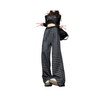 The New Age Family Casual Pants Women's Black Plaid