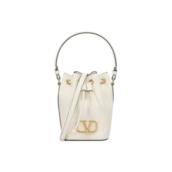 Valentino Sheepskin Bucket Bag, Shoulder Bag, Handbag Mini Women's Ivory White