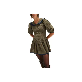 FREE PEOPLE Need To Know Mini Dress Long-Sleeved Dresses Women's Army Green