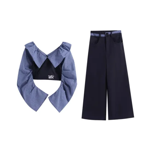DEDY Shirt Matching Set Women's Navy Blue