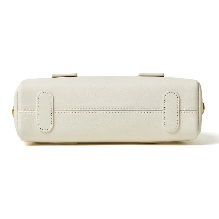 ROBERTA DI CAMERINO Cow Leather Shoulder Bag, Crossbody Bag, Handbag Women's Black/Milkshake White-6