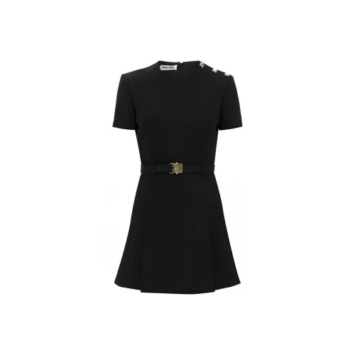 MIU MIU FW23 Short-Sleeved Dresses Women's Black