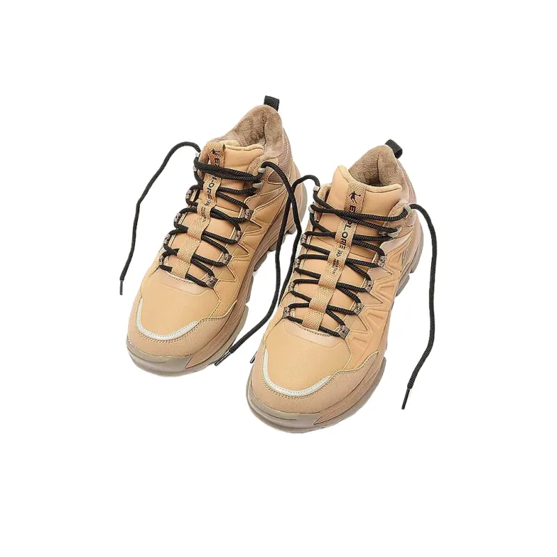 QIAODAN Lightweight And Wear resistant High Top Outdoor Shoes Men's Tobacco-2