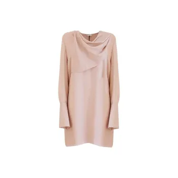 FENDI V-Neck Draped Asymmetric Dress