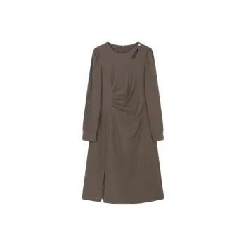 Mo Han Yi Mei Long Sleeved Dresses Women's Coffee