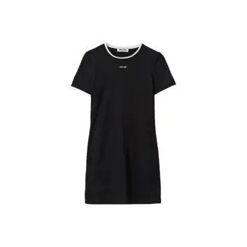 MIU MIU Short Sleeved Dress Women's Black