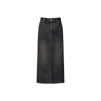Wen Shan Denim Long Skirts Women's Concrete Gray