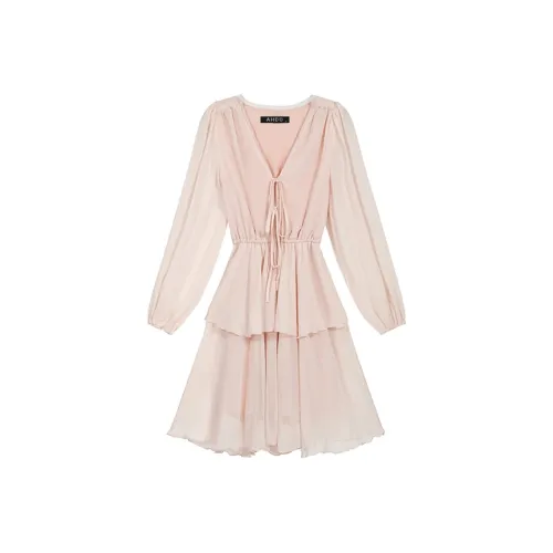 AHDO Long-Sleeved Dresses Women's Pink