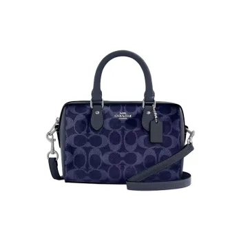 COACH Canvas Shoulder Bag, Crossbody Bag, Handbag Trumpets Women's Dark Blue