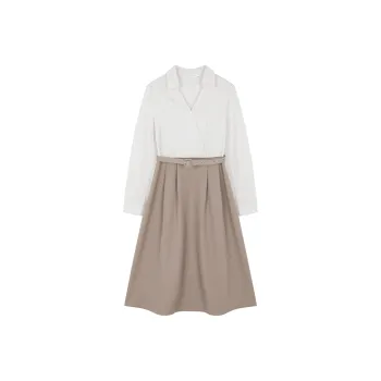 IHIMI Long Sleeved Dress Women's Oat Brown
