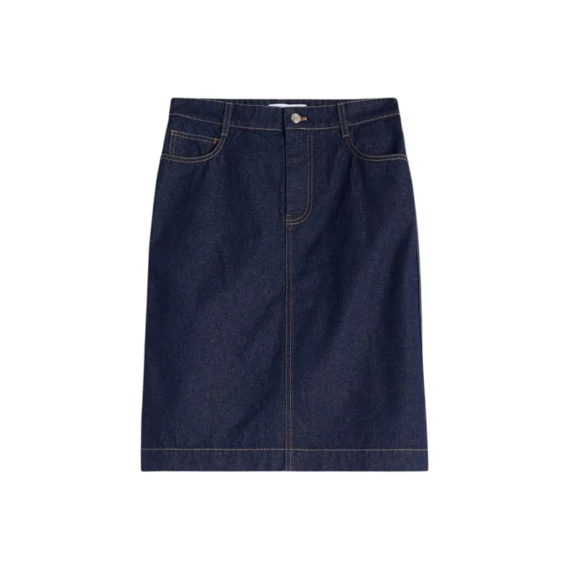Maison Kitsune Denim Midi Skirt-0