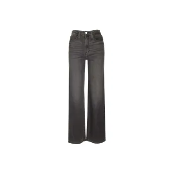 FRAME Logo Patch Wide-Leg Jeans