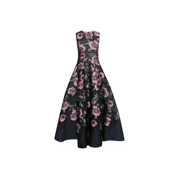 Oscar De La Renta Poppy Fil-coupé Gown