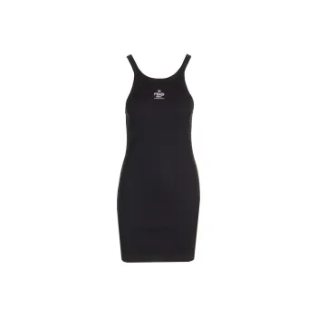 FENDI Logo embroidered Ribbed Minidress