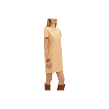 HERMES 2025 Spring And Summer Collection Short Sleeved Dresses Women's Orange