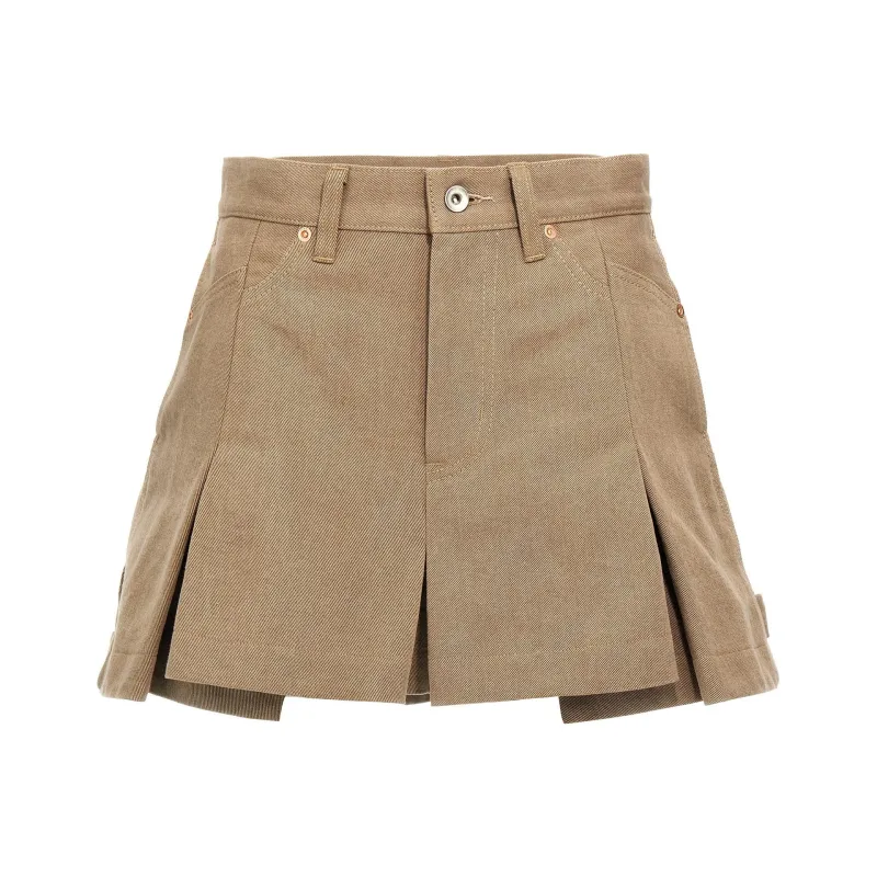 Sacai Denim Mix Skorts-0