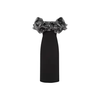 Rebecca Vallance Lumi Ruffled Midi Dress