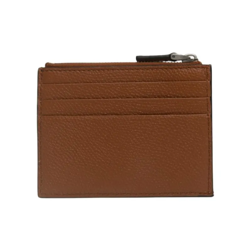 Valentino VLogo Signature Calfskin Card Holder Men's Brown-1