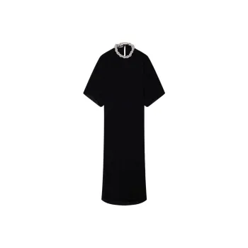 Stella McCartney Falabella Crystal Chain Maxi Dress Short-Sleeved Dresses Women's Black