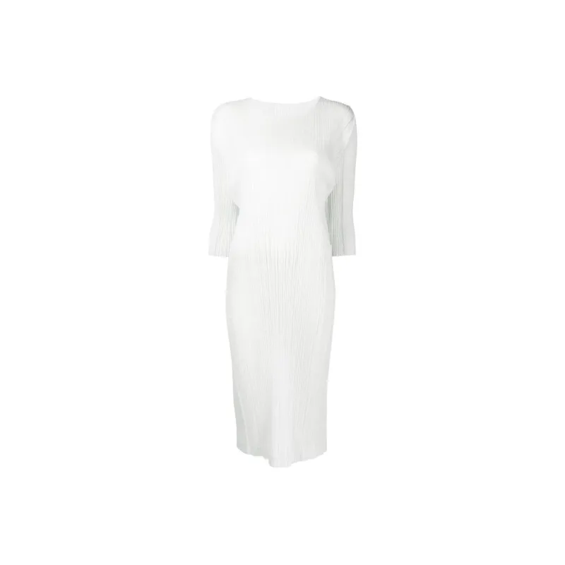 PLEATS PLEASE ISSEY MIYAKE Long-Sleeved Dresses Women's White-0