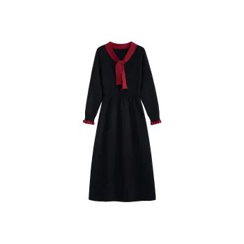 Alxnan Long Sleeved Dresses Women's Black