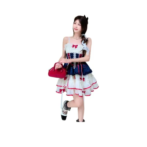 Mu Xiao Xin Slip Dresses Women's Blue