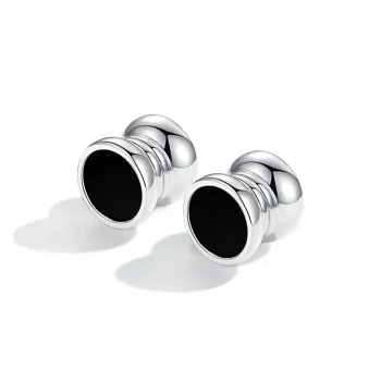 DAIRUO Rhinestone Clip On Earrings Men's