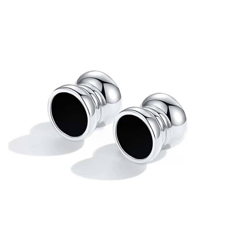 DAIRUO Rhinestone Clip On Earrings Men's-0