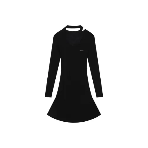 ELF SACK Long Sleeved Dress Women's Black
