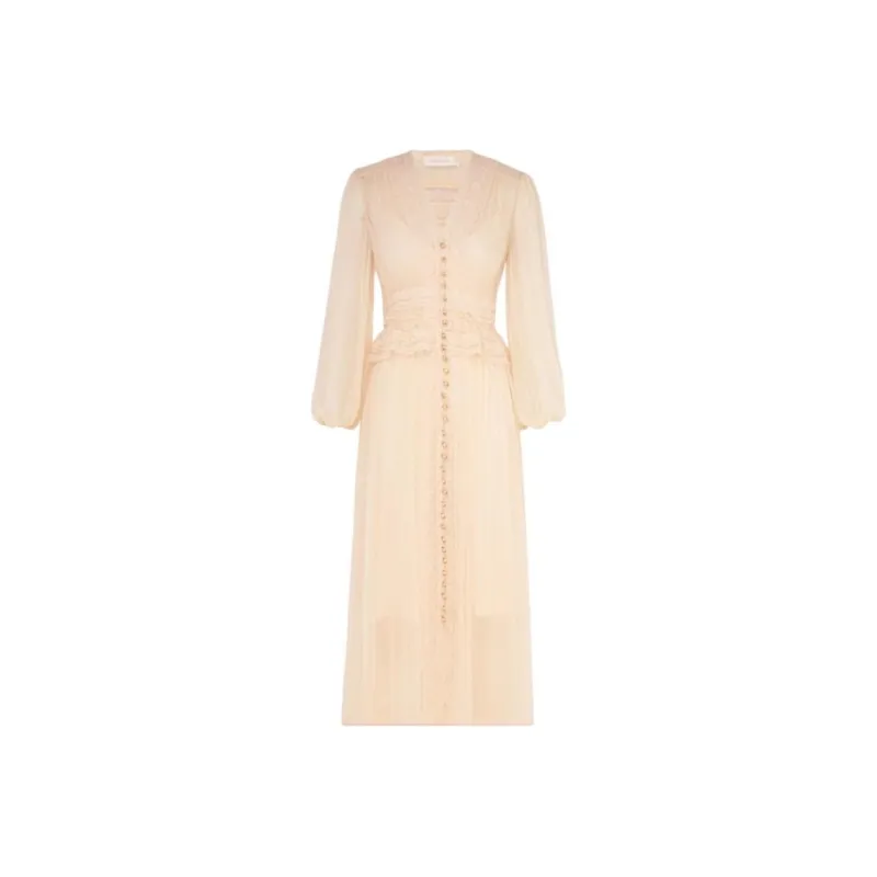 Zimmermann SS24 Long-Sleeved Dresses Women's Beige-0