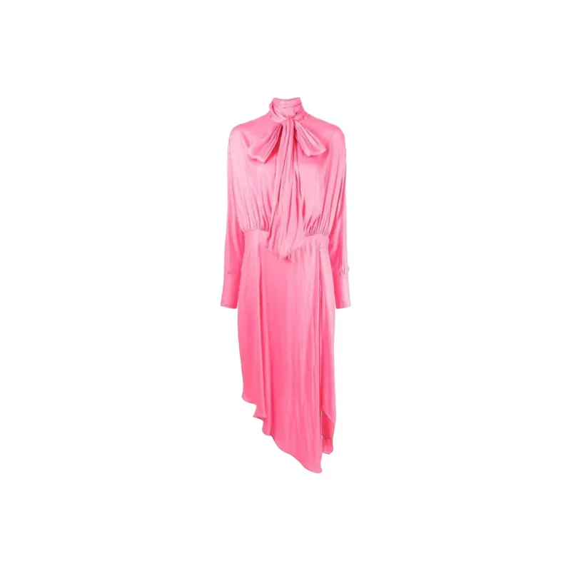 Stella McCartney Tie Detailed Asymmetric Long Dress-0