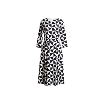 ROEYSHOUSE Long-Sleeved Dresses Women's Black White