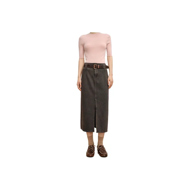 Orange Desire Denim Long Skirts Women's-2