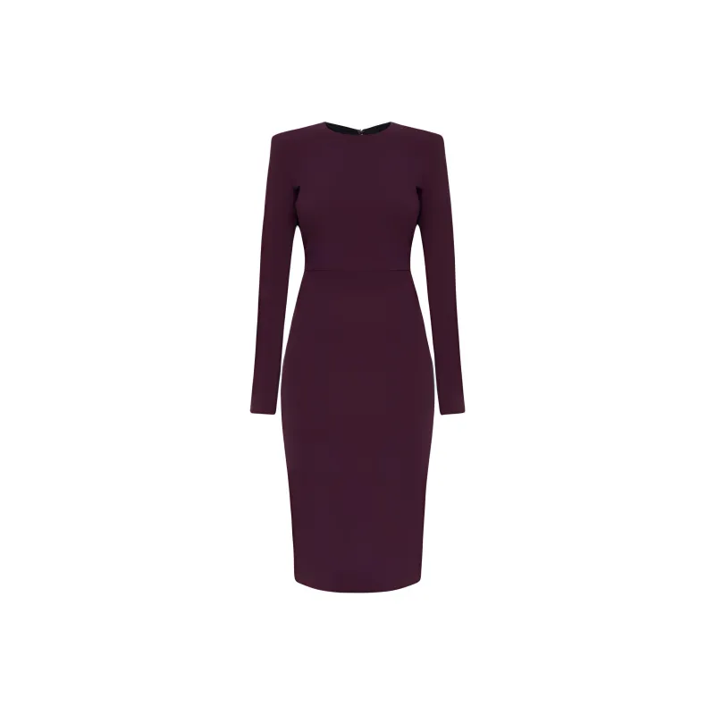 Victoria Beckham Long Sleeved T Shirt Fitted Dress-0