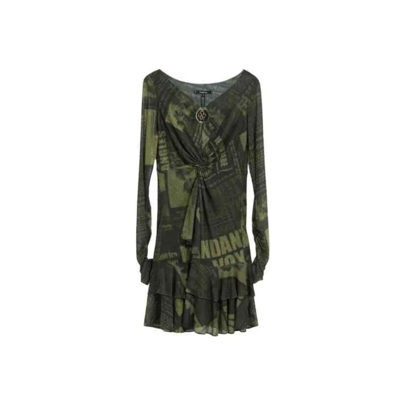 Bebe Long Sleeved Dresses Women's Army Green-0