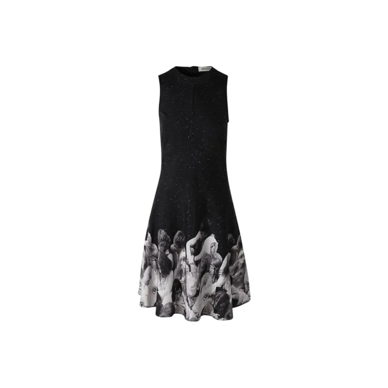 III VIVINIKO Sleeveless Dress Women's Black Gray-0