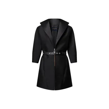 LOUIS VUITTON Graphic Collar Belted Dress