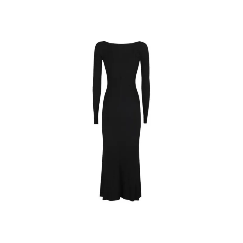 MOSCHINO Jeans Long Sleeved Ribbed Dress-0