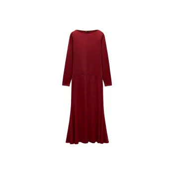 ZARA Long-Sleeved Dresses Women's Deep Red