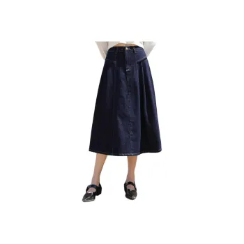 YUNGE Denim Long Skirts Women's Dark Blue