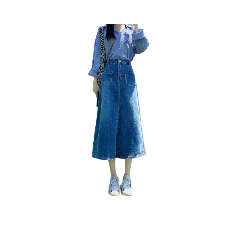 ZAZN Denim Long Skirts Women's-14