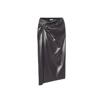 A.L.C. Leather Long Skirt Women's Smoke Gray