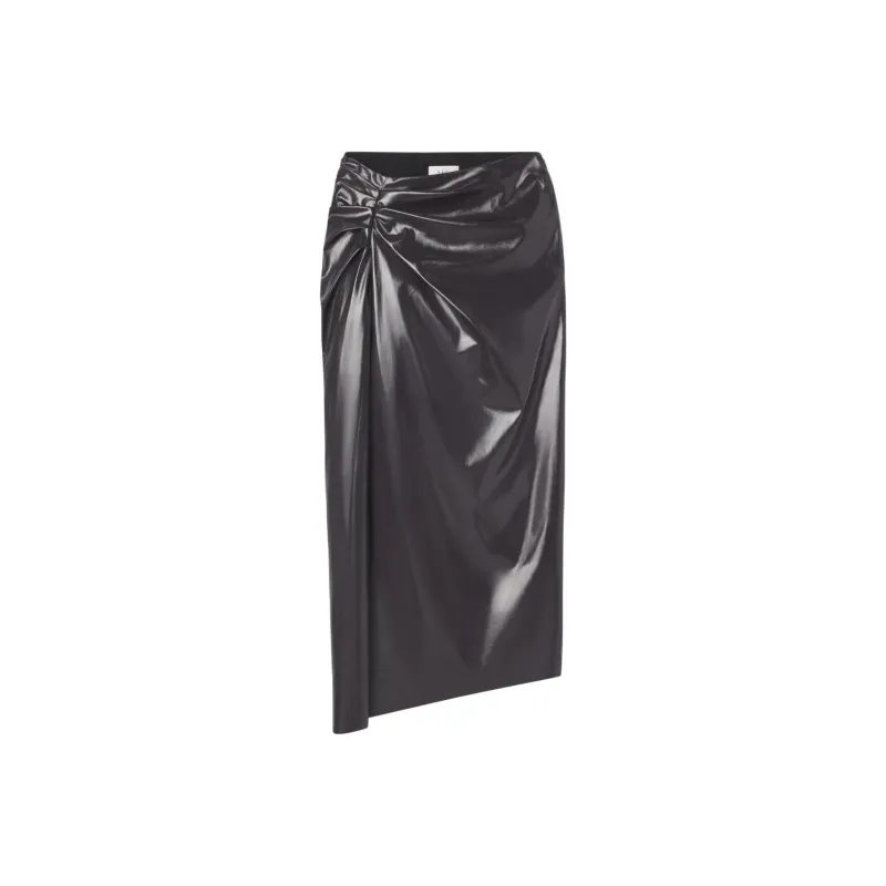 A.L.C. Leather Long Skirt Women's Smoke Gray-0