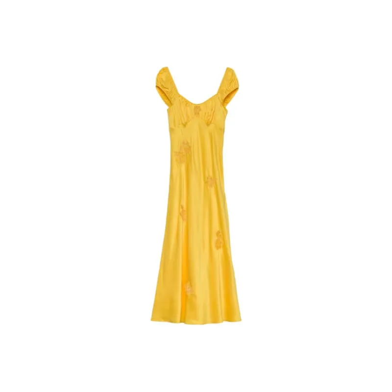 DOEN GWENDOLYN DRESS Short Sleeved Dress Women's Yellow-0