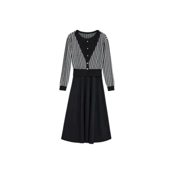 Yiner Long Sleeved Dresses Women's Black