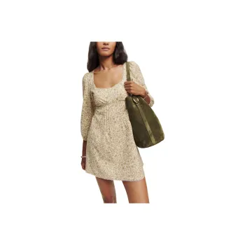 REFORMATION Miara Dress Long-Sleeved Dresses Women's Beige Brown