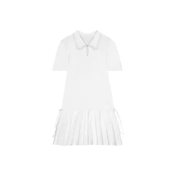 ELF SACK Short-Sleeved Dresses Women's Preppy White